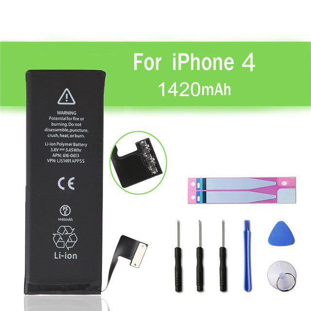 Batterie de remplacement pour iPhone 4, 1420mAh Batterie de remplacement pour iPhone 4, 1420mAh